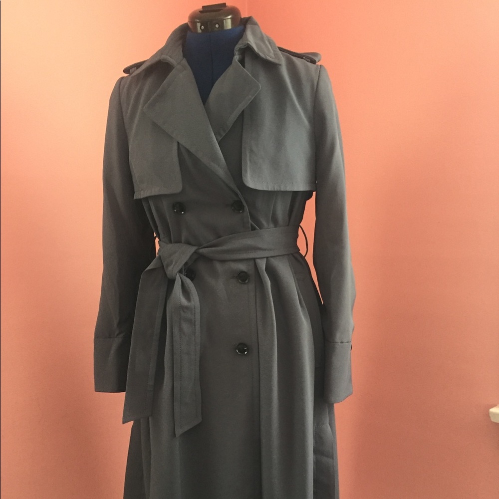 Grey blue women's trench coat by Banana Repulic